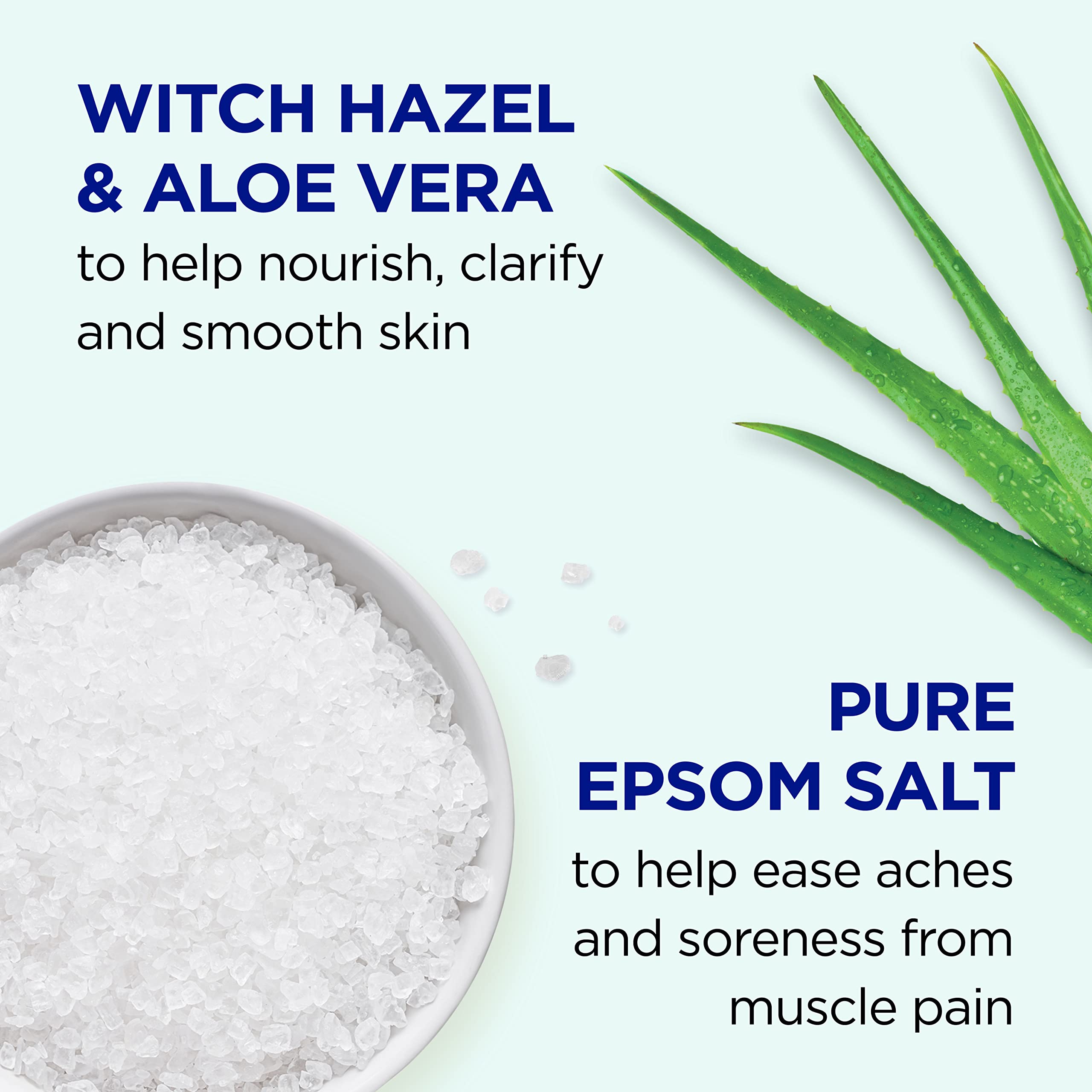Dr Teal's Epsom Magnesium Salt Soak, Clarify & Smooth with Witch Hazel & Aloe Vera, 3 lbs (Pack of 4)